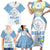 Personalised Palau Constitution Day Family Matching Short Sleeve Bodycon Dress and Hawaiian Shirt Polynesian Turtle