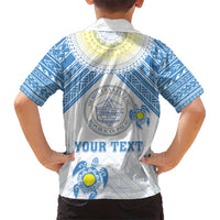 Personalised Palau Constitution Day Kid Hawaiian Shirt Polynesian Turtle