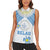 Personalised Palau Constitution Day Women Sleeveless Polo Shirt Polynesian Turtle