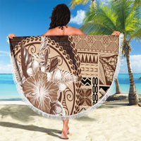 Samoa Siapo Elegant Beach Blanket Hibiscus Chocolate Brown Motifs LT05 - Polynesian Pride