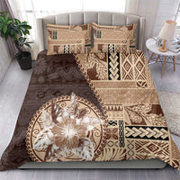 Samoa Siapo Elegant Bedding Set Hibiscus Chocolate Brown Motifs - Polynesian Pride