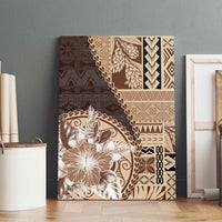 Samoa Siapo Elegant Canvas Wall Art Hibiscus Chocolate Brown Motifs LT05 - Polynesian Pride