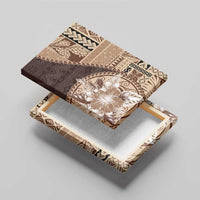 Samoa Siapo Elegant Canvas Wall Art Hibiscus Chocolate Brown Motifs LT05 - Polynesian Pride
