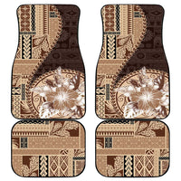 Samoa Siapo Elegant Car Mats Hibiscus Chocolate Brown Motifs LT05 - Polynesian Pride