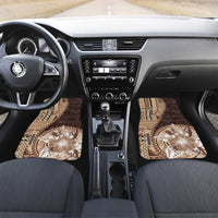 Samoa Siapo Elegant Car Mats Hibiscus Chocolate Brown Motifs LT05 Set 2pcs - Front Brown - Polynesian Pride