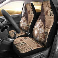 Samoa Siapo Elegant Car Seat Cover Hibiscus Chocolate Brown Motifs - Polynesian Pride