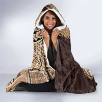 Samoa Siapo Elegant Hooded Blanket Hibiscus Chocolate Brown Motifs LT05 - Polynesian Pride