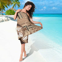 Samoa Siapo Elegant Sarong Hibiscus Chocolate Brown Motifs - Polynesian Pride