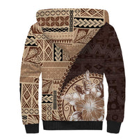 Samoa Siapo Elegant Sherpa Hoodie Hibiscus Chocolate Brown Motifs LT05 - Polynesian Pride