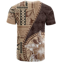 Samoa Siapo Elegant T Shirt Hibiscus Chocolate Brown Motifs - Polynesian Pride