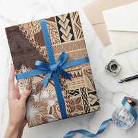 Samoa Siapo Elegant Wrapping Paper Hibiscus Chocolate Brown Motifs LT05 - Polynesian Pride