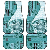 Samoa Siapo Elegant Car Mats Hibiscus Teal Motifs LT05 - Polynesian Pride