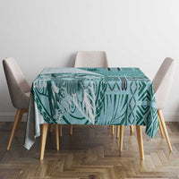 Samoa Siapo Elegant Tablecloth Hibiscus Teal Motifs LT05 - Polynesian Pride