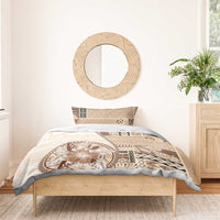 Samoa Siapo Elegant Bedding Set Hibiscus Beige Motifs - Polynesian Pride