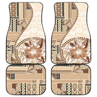 Samoa Siapo Elegant Car Mats Hibiscus Beige Motifs LT05 - Polynesian Pride