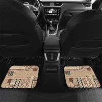 Samoa Siapo Elegant Car Mats Hibiscus Beige Motifs LT05 Set 2pcs - Back Beige - Polynesian Pride
