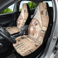 Samoa Siapo Elegant Car Seat Cover Hibiscus Beige Motifs - Polynesian Pride