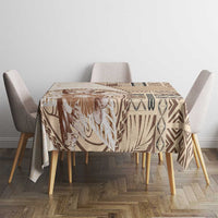 Samoa Siapo Elegant Tablecloth Hibiscus Beige Motifs LT05 - Polynesian Pride