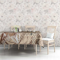 Samoa Siapo Elegant Tablecloth Hibiscus Beige Motifs LT05 - Polynesian Pride
