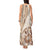 Samoa Siapo Elegant Tank Maxi Dress Hibiscus Beige Motifs - Polynesian Pride