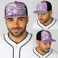 Samoa Siapo Elegant Baseball Net Cap Hibiscus Violet Motifs - Polynesian Pride