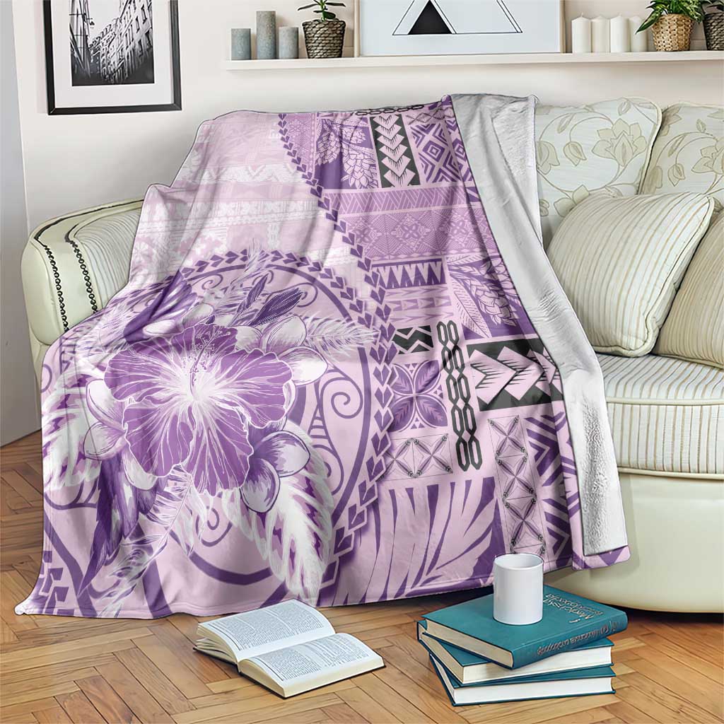 Samoa Siapo Elegant Blanket Hibiscus Violet Motifs - Polynesian Pride