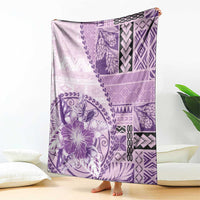 Samoa Siapo Elegant Blanket Hibiscus Violet Motifs - Polynesian Pride