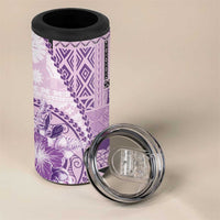 Samoa Siapo Elegant 4 in 1 Can Cooler Tumbler Hibiscus Violet Motifs LT05 - Polynesian Pride
