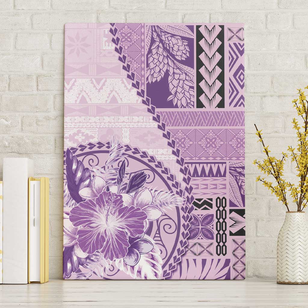 Samoa Siapo Elegant Canvas Wall Art Hibiscus Violet Motifs LT05 Without Frame Violet - Polynesian Pride