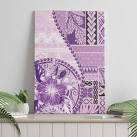 Samoa Siapo Elegant Canvas Wall Art Hibiscus Violet Motifs LT05 - Polynesian Pride