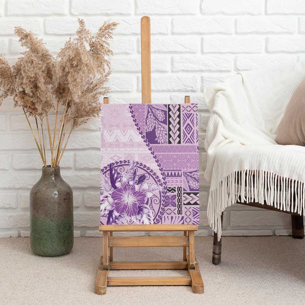 Samoa Siapo Elegant Canvas Wall Art Hibiscus Violet Motifs LT05 - Polynesian Pride