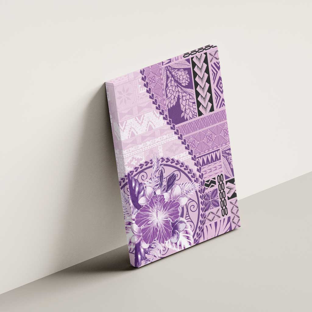 Samoa Siapo Elegant Canvas Wall Art Hibiscus Violet Motifs LT05 - Polynesian Pride