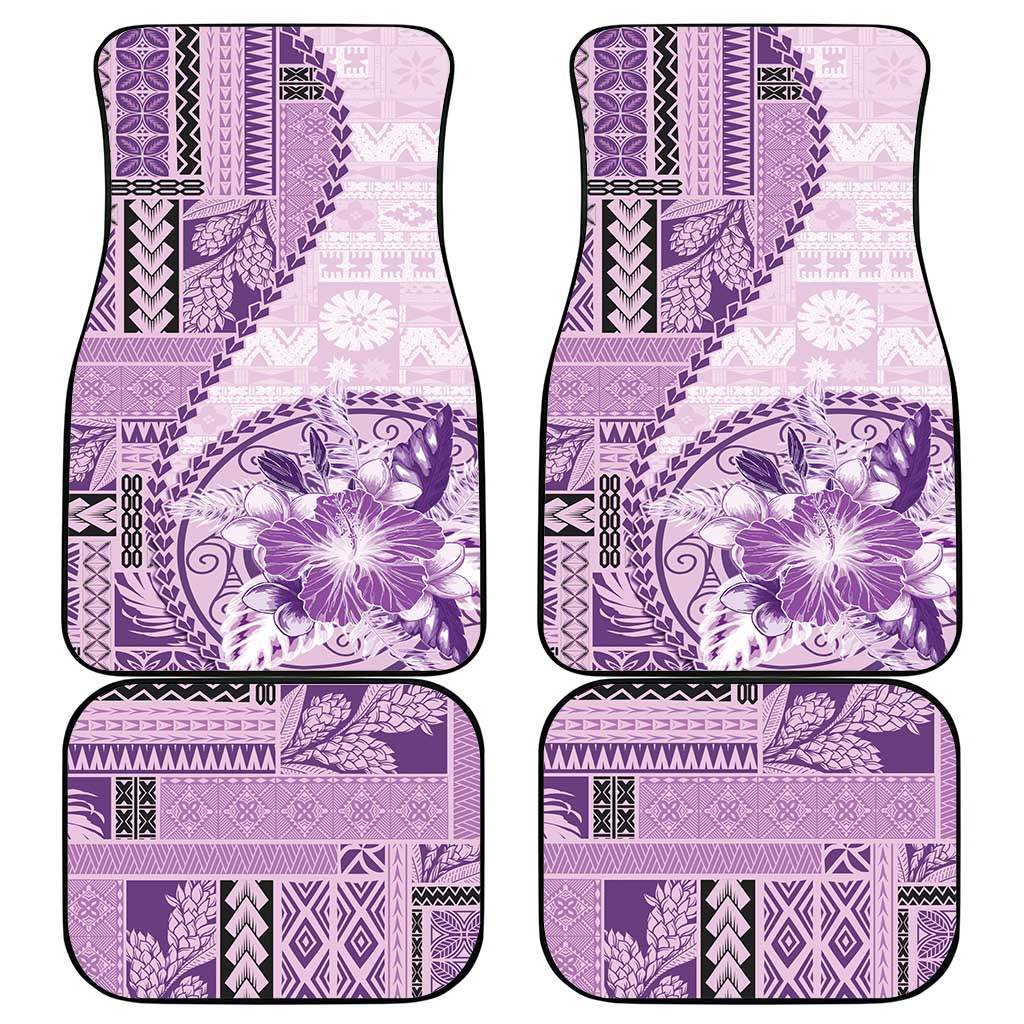 Samoa Siapo Elegant Car Mats Hibiscus Violet Motifs LT05 - Polynesian Pride