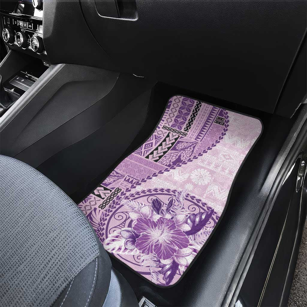Samoa Siapo Elegant Car Mats Hibiscus Violet Motifs LT05 - Polynesian Pride
