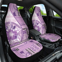 Samoa Siapo Elegant Car Seat Cover Hibiscus Violet Motifs - Polynesian Pride