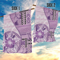 Samoa Siapo Elegant Garden Flag Hibiscus Violet Motifs - Polynesian Pride