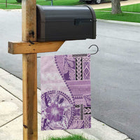 Samoa Siapo Elegant Garden Flag Hibiscus Violet Motifs - Polynesian Pride