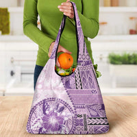Samoa Siapo Elegant Grocery Bag Hibiscus Violet Motifs LT05 - Polynesian Pride