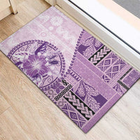 Samoa Siapo Elegant Rubber Doormat Hibiscus Violet Motifs LT05 - Polynesian Pride