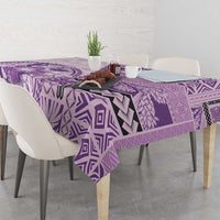 Samoa Siapo Elegant Tablecloth Hibiscus Violet Motifs LT05 - Polynesian Pride
