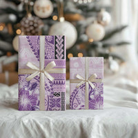 Samoa Siapo Elegant Wrapping Paper Hibiscus Violet Motifs LT05 - Polynesian Pride