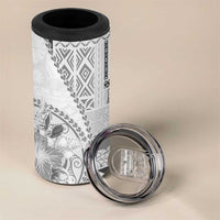 Samoa Siapo Elegant 4 in 1 Can Cooler Tumbler Hibiscus White Motifs LT05 - Polynesian Pride