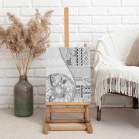 Samoa Siapo Elegant Canvas Wall Art Hibiscus White Motifs LT05 - Polynesian Pride