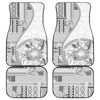 Samoa Siapo Elegant Car Mats Hibiscus White Motifs LT05 - Polynesian Pride