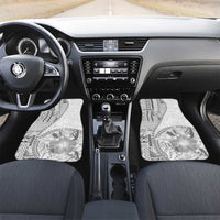 Samoa Siapo Elegant Car Mats Hibiscus White Motifs LT05 Set 2pcs - Front White - Polynesian Pride