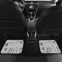 Samoa Siapo Elegant Car Mats Hibiscus White Motifs LT05 Set 2pcs - Back White - Polynesian Pride