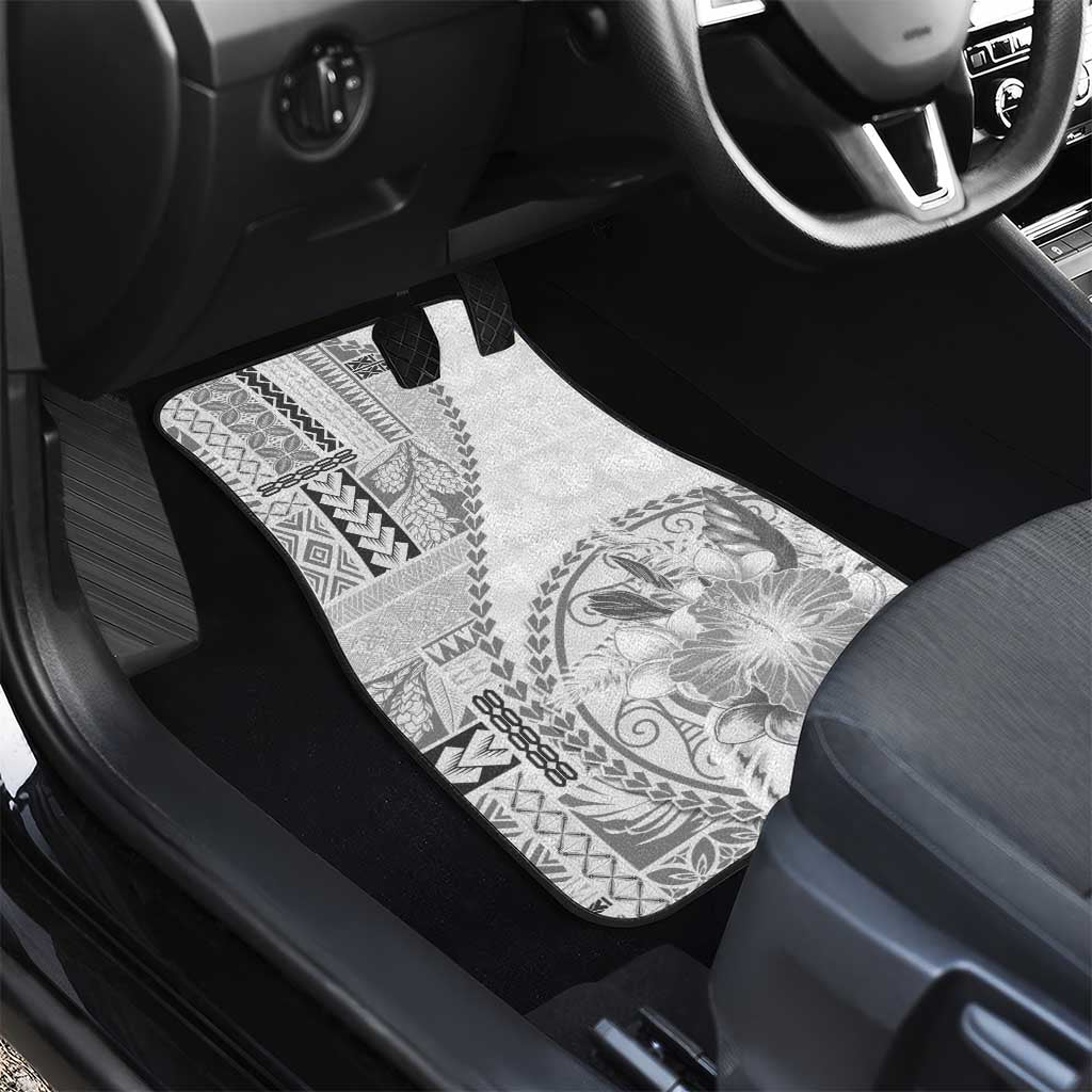 Samoa Siapo Elegant Car Mats Hibiscus White Motifs LT05 - Polynesian Pride