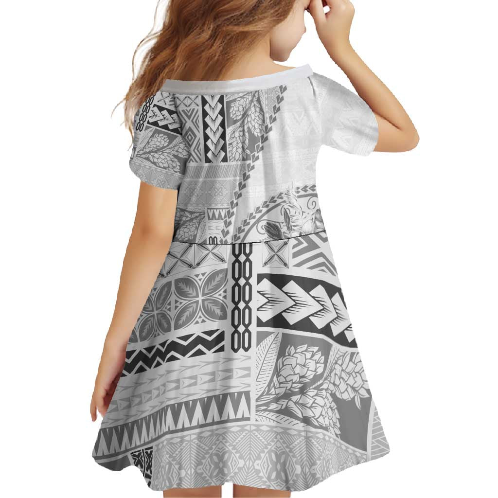 Samoa Siapo Elegant Family Matching Tank Maxi Dress and Hawaiian Shirt Hibiscus White Motifs - Polynesian Pride
