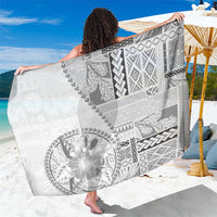 Samoa Siapo Elegant Sarong Hibiscus White Motifs - Polynesian Pride