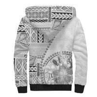 Samoa Siapo Elegant Sherpa Hoodie Hibiscus White Motifs LT05 - Polynesian Pride